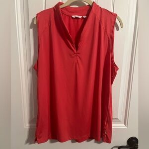 #1130. Lady Hogan Sleeveless Salmon Golf Shirt. Size XL